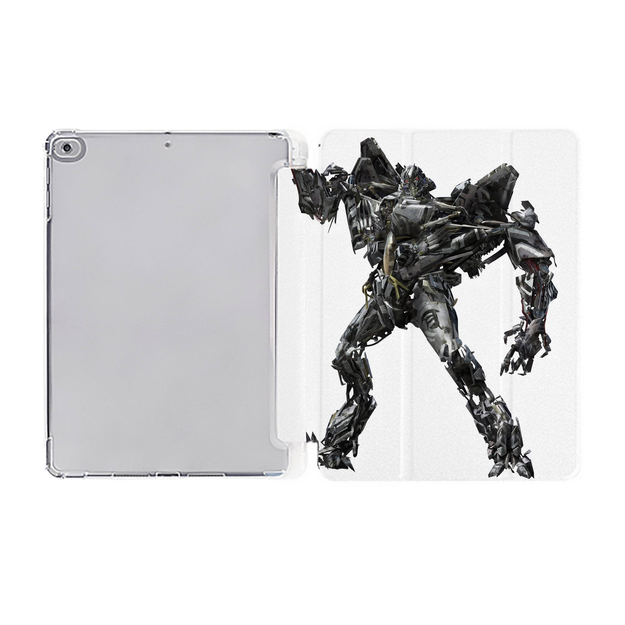 （画像用） Transformers トランスフォーマー IPad ケース ペン収納付き 三つ折りスタンド PUレザー×シリコン 対応機種9.5/10.5/10.9インチ